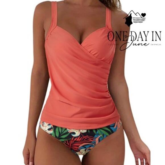 Suuksess Halter Cross Front Tankini Swimsuit Size L - Picture 1 of 6